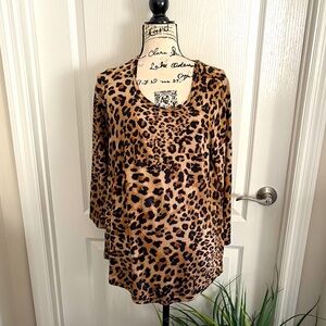 JM Collection Leopard Print Top